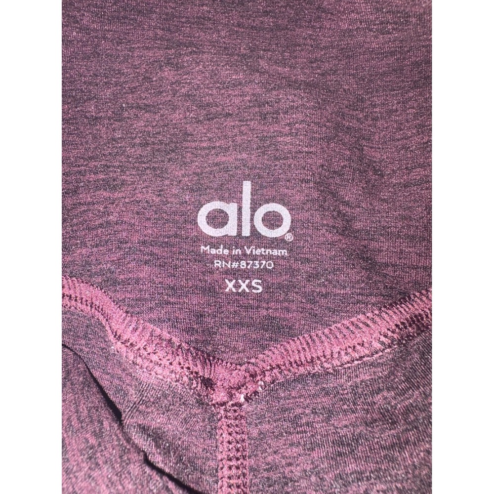 Alo Yoga Womens XXS Colorblock Chevron High Waist Leggings Plum Charcoal Gray - Picture 4 of 4